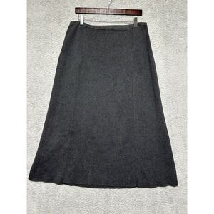 Womens Eddie Bauer Gray Cotton Nylon Blend Long Skirt Sz Large